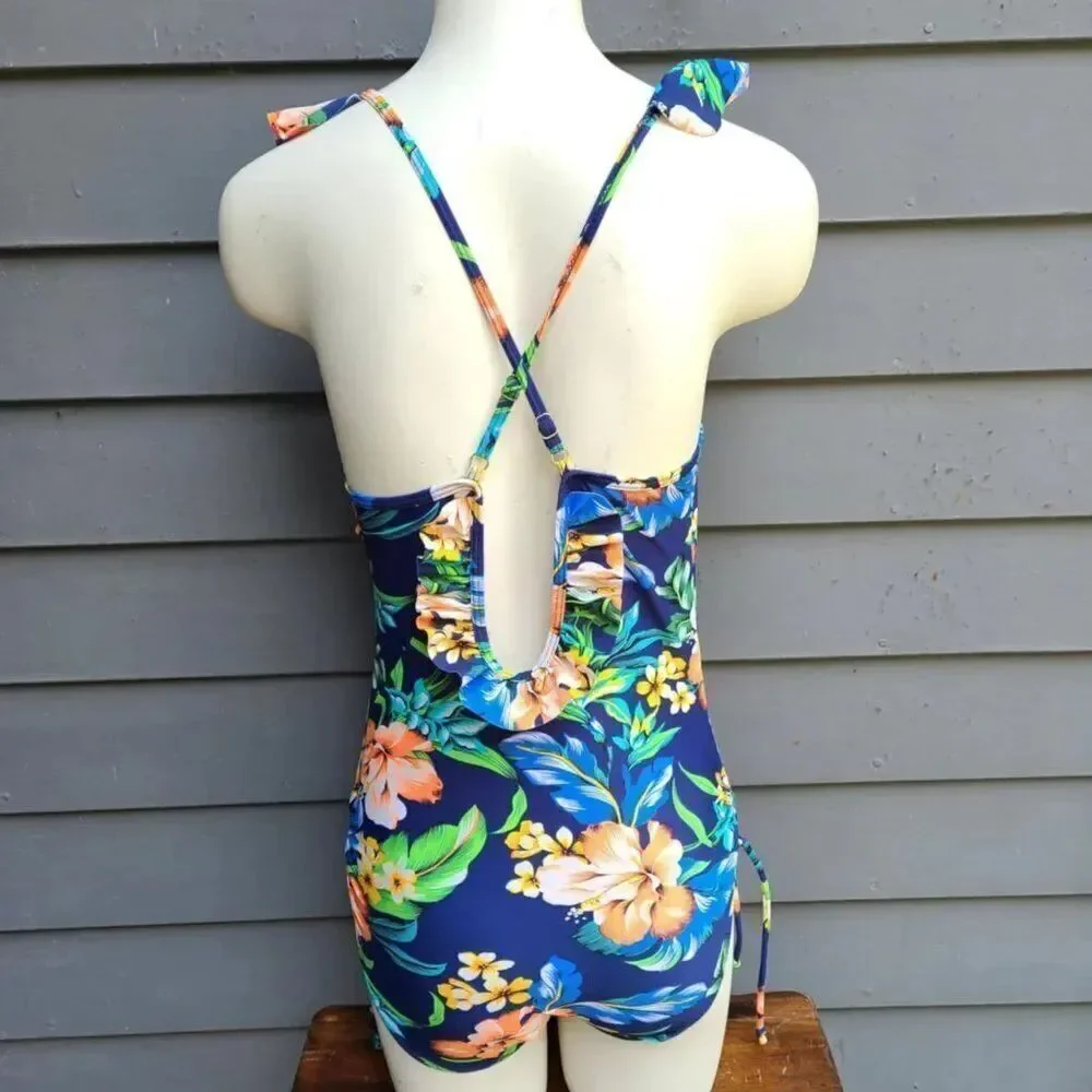 Kalawalk Girls Floral Pattern Swim One Piece size 14